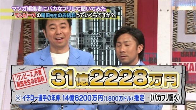 ワンピース 尾田栄一郎先生の年収31億円以上らしい あにまんch